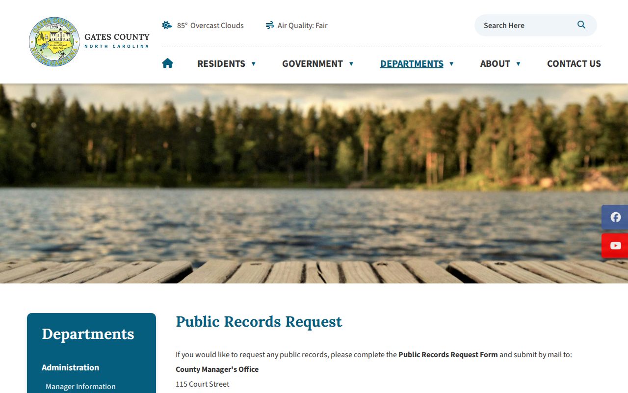Gates County public records request information