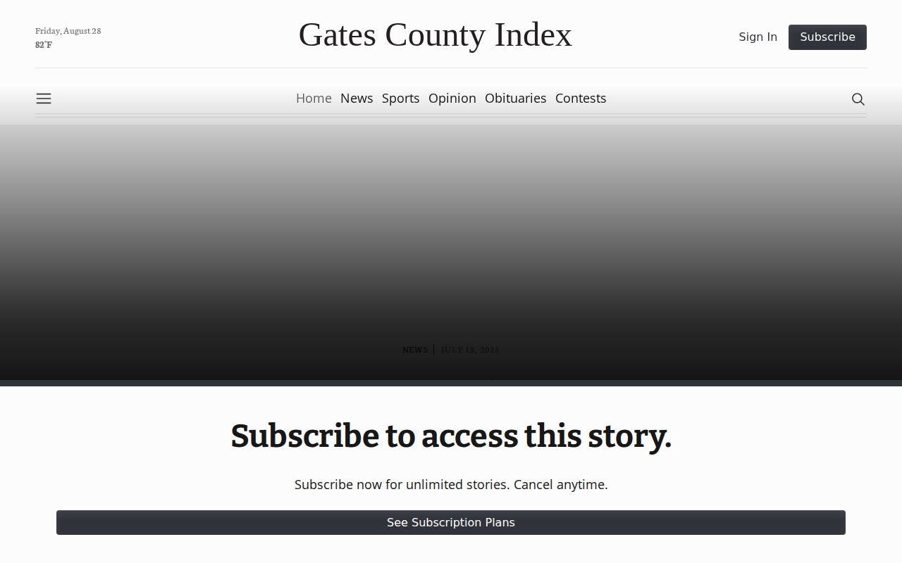 Gates County Index arrest news article