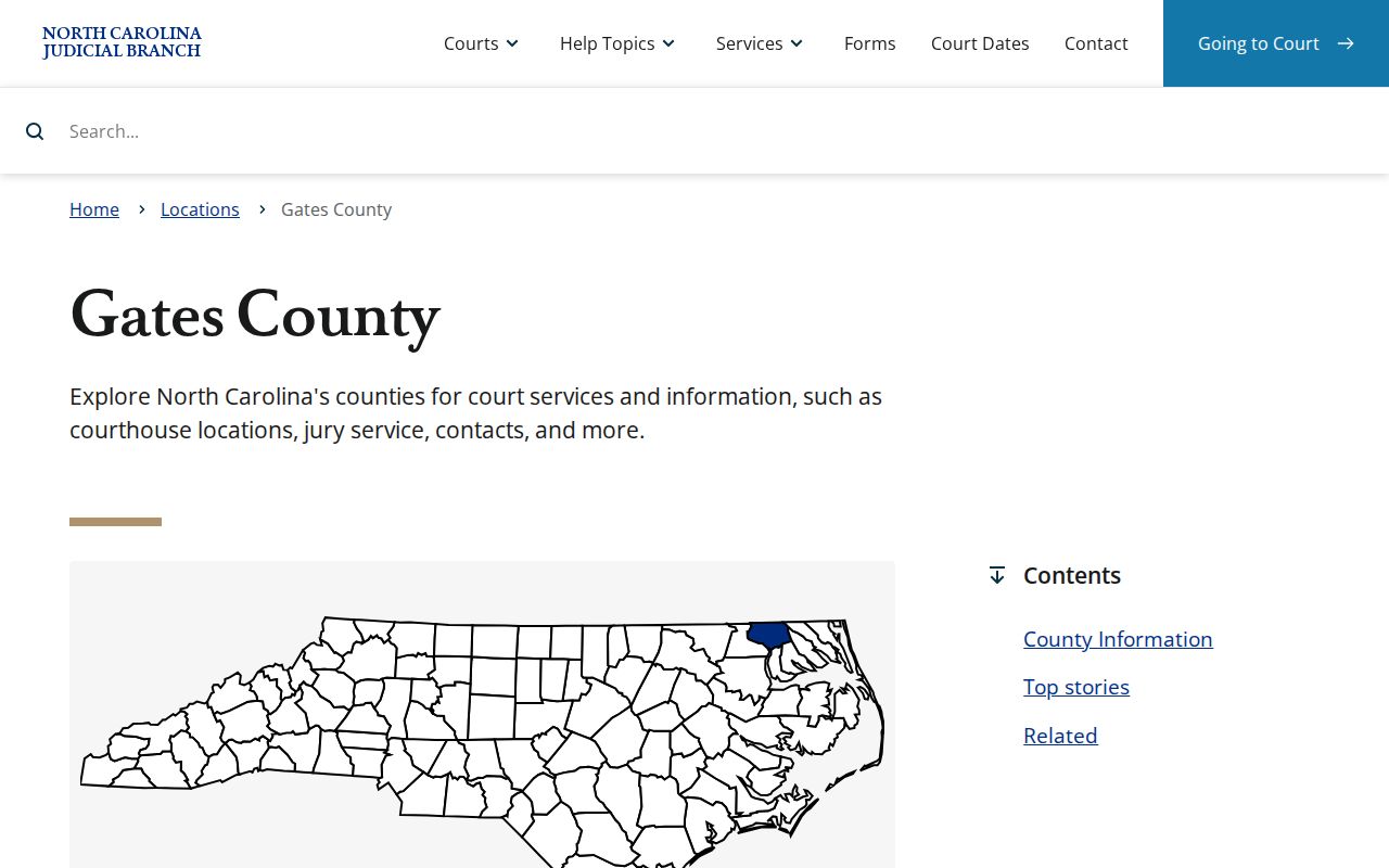 Gates County North Carolina court records information